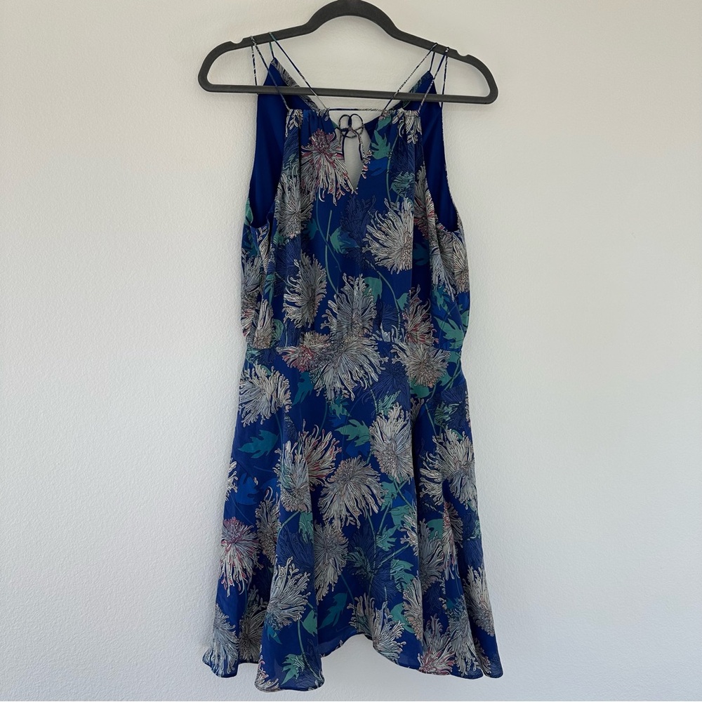 Floral Blue Sleeveless Dress